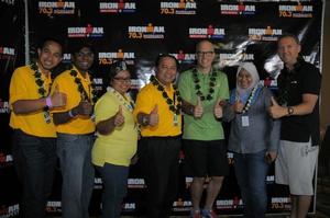 CEO Ironman, Andrew Messick (5th, l-r) and CEO Ironman Asia Pacific Geoff Meyer (far right) joined with the Malaysian delegation giving the new events the thumbs up.
